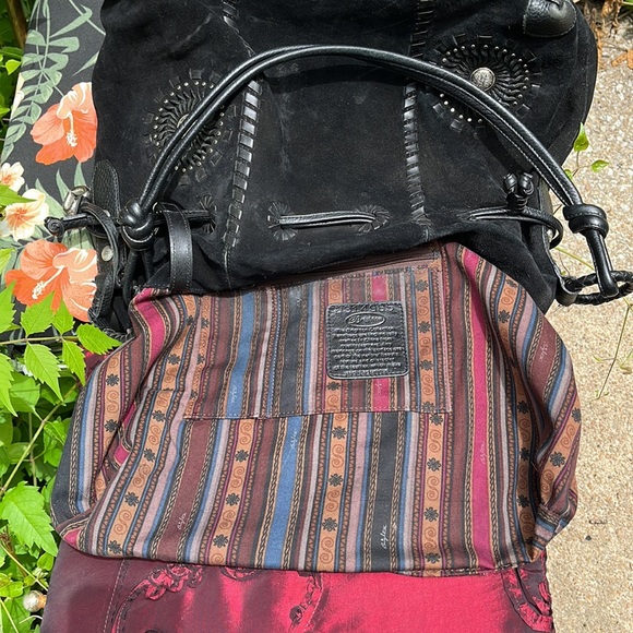 Large Brighton Drawstring  Suede Bag with silver accents. Beautiful and Durable - Picture 12 of 17